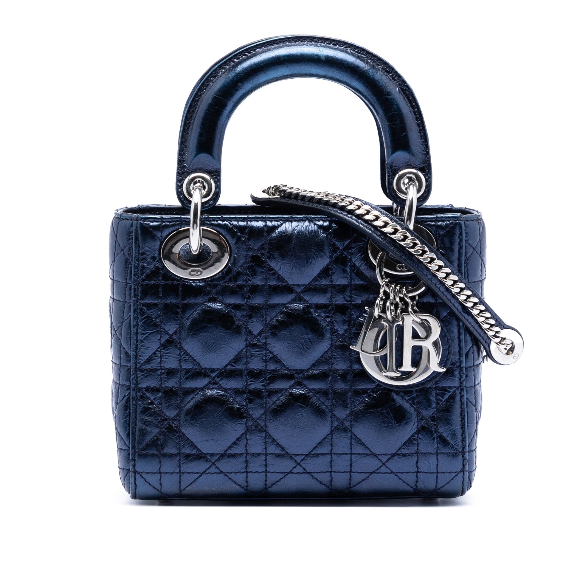 Dior Mini Metallic Calfskin Cannage Lady Dior