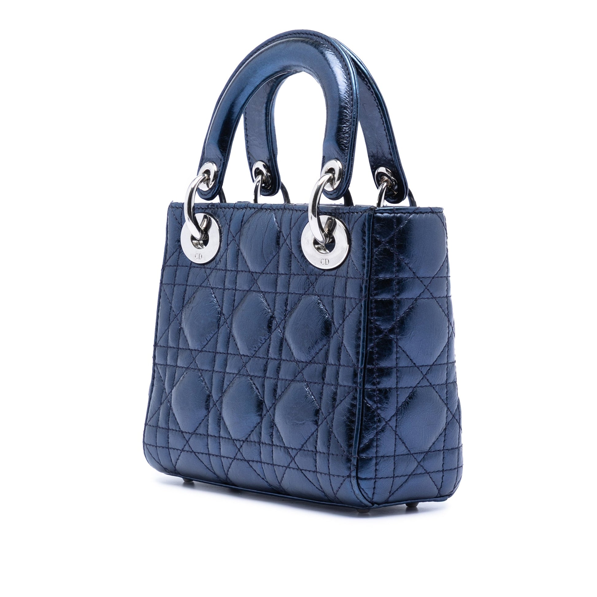 Dior Mini Metallic Calfskin Cannage Lady Dior
