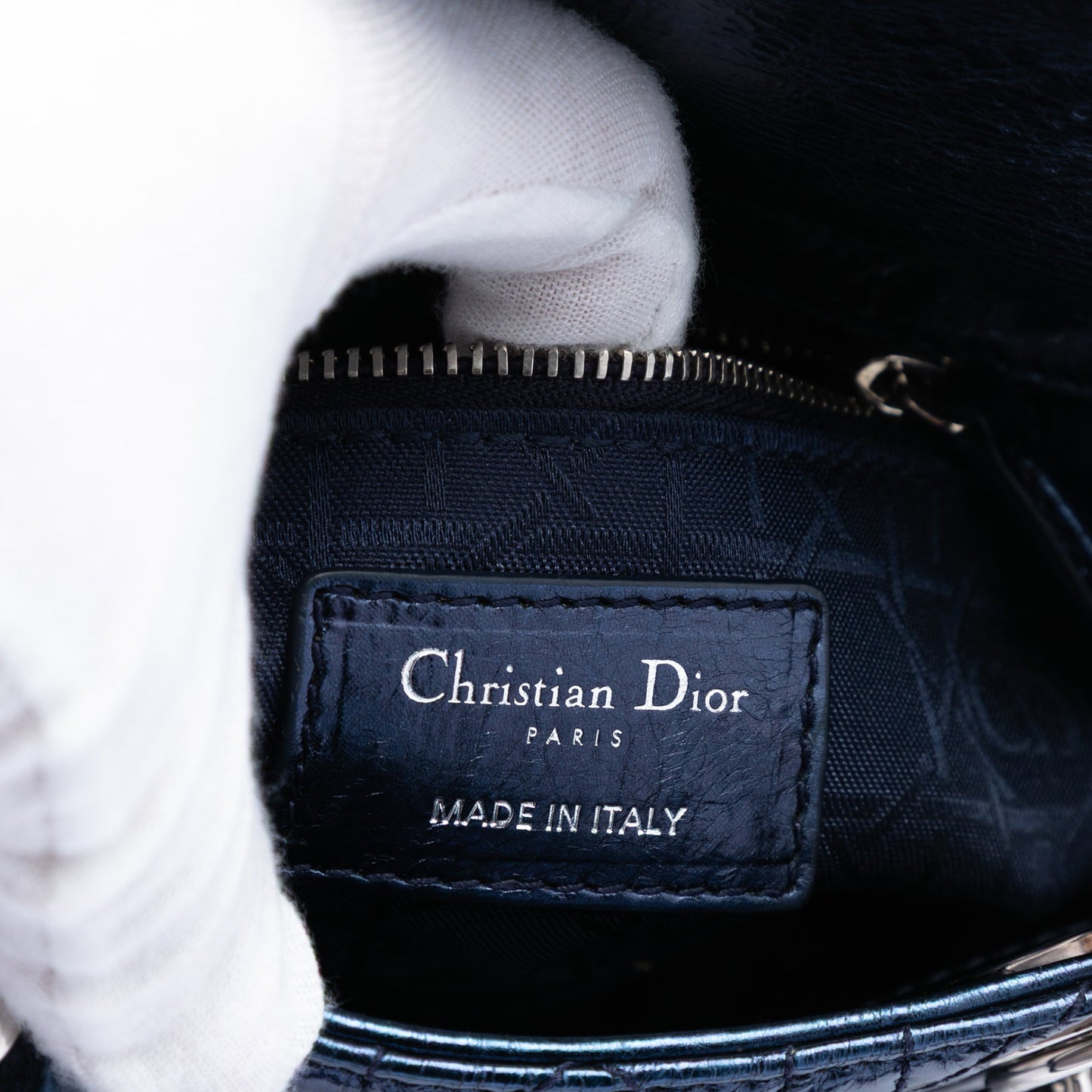 Dior Mini Metallic Calfskin Cannage Lady Dior