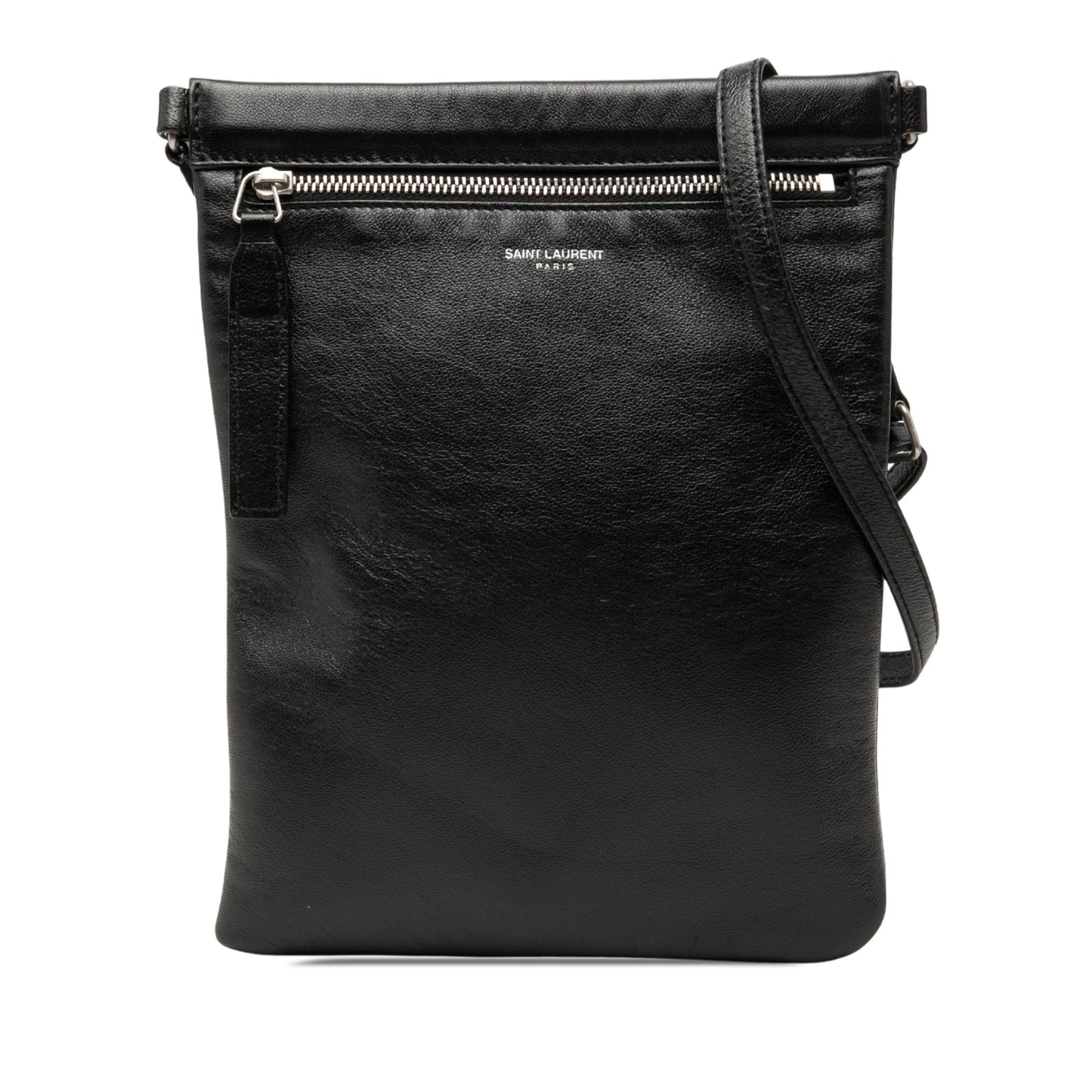 Saint Laurent Antiqued Lambskin Sid Flat Crossbody