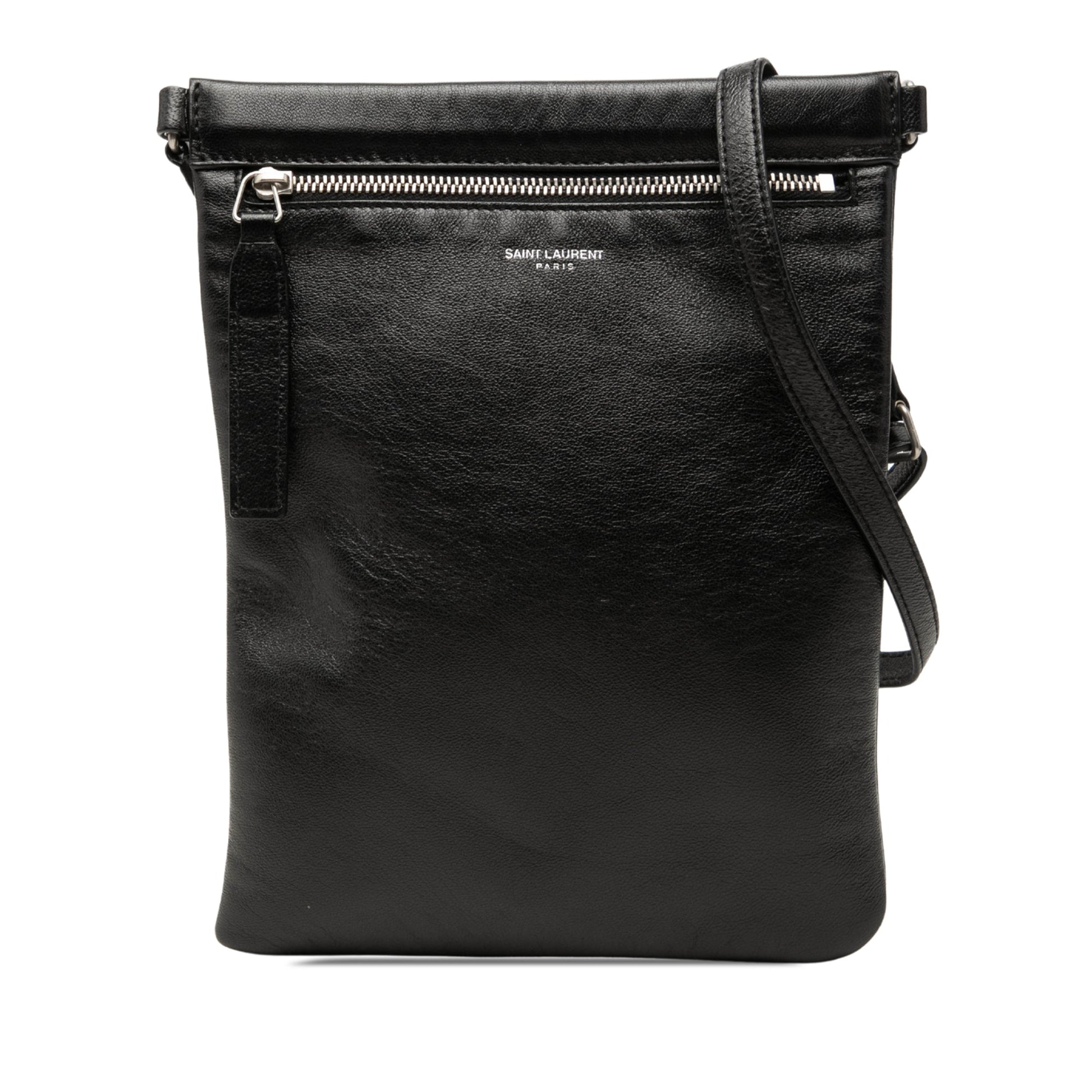 Saint Laurent Antiqued Lambskin Sid Flat Crossbody