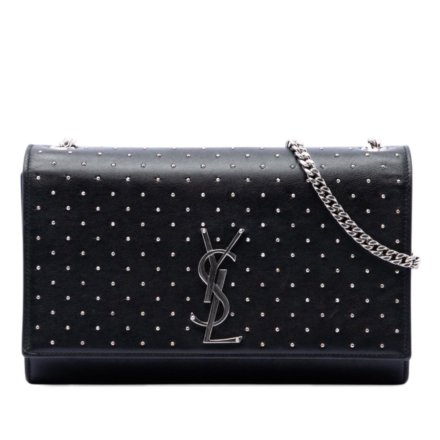Saint Laurent Medium Studded Calfskin Monogram Kate Crossbody
