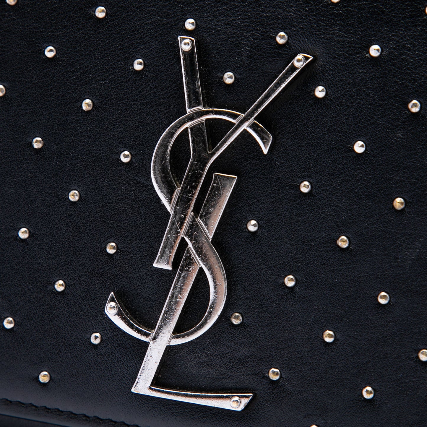 Saint Laurent Medium Studded Calfskin Monogram Kate Crossbody