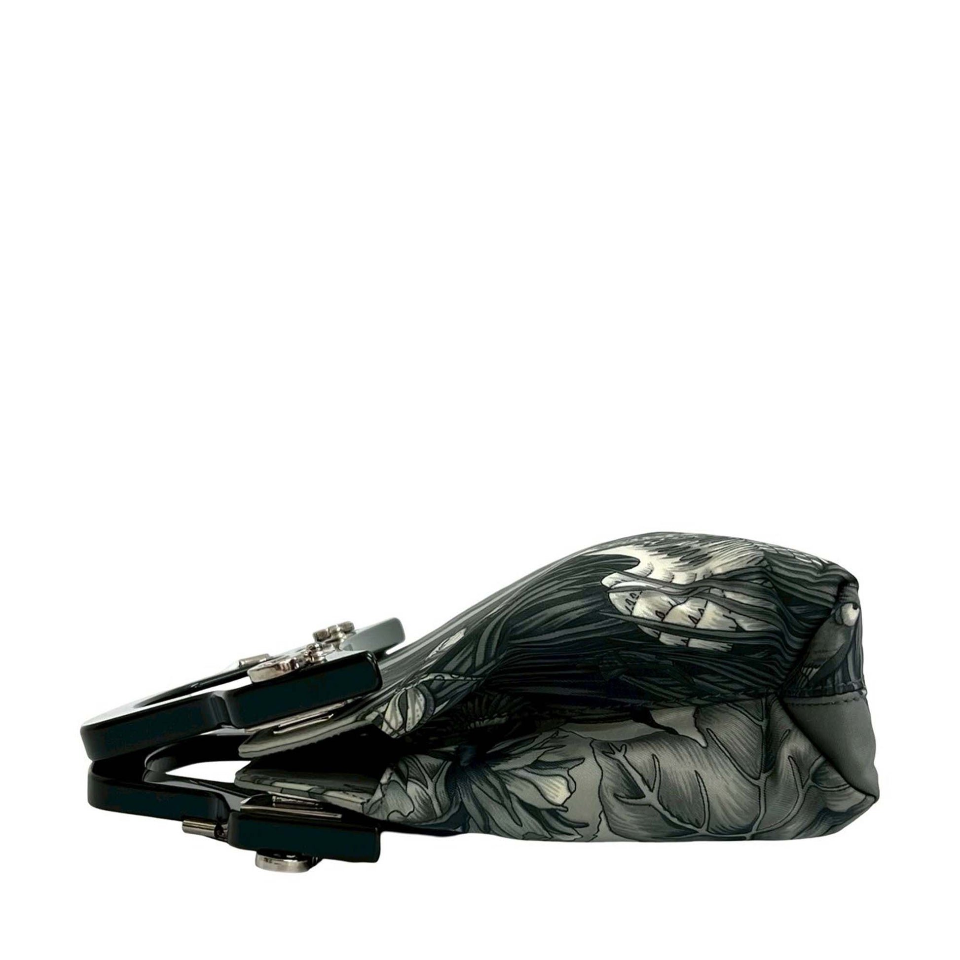 Ferragamo Printed Canvas Acrylic Top Handle Bag