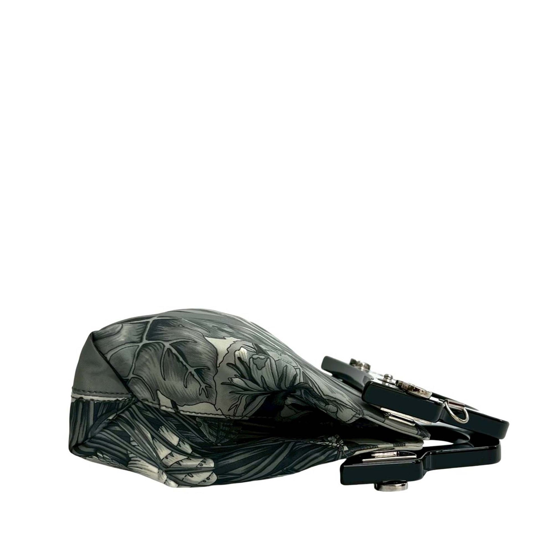 Ferragamo Printed Canvas Acrylic Top Handle Bag