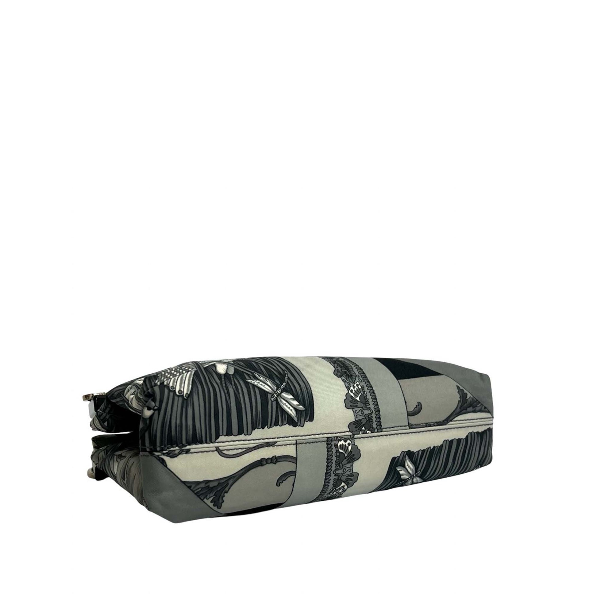 Ferragamo Printed Canvas Acrylic Top Handle Bag