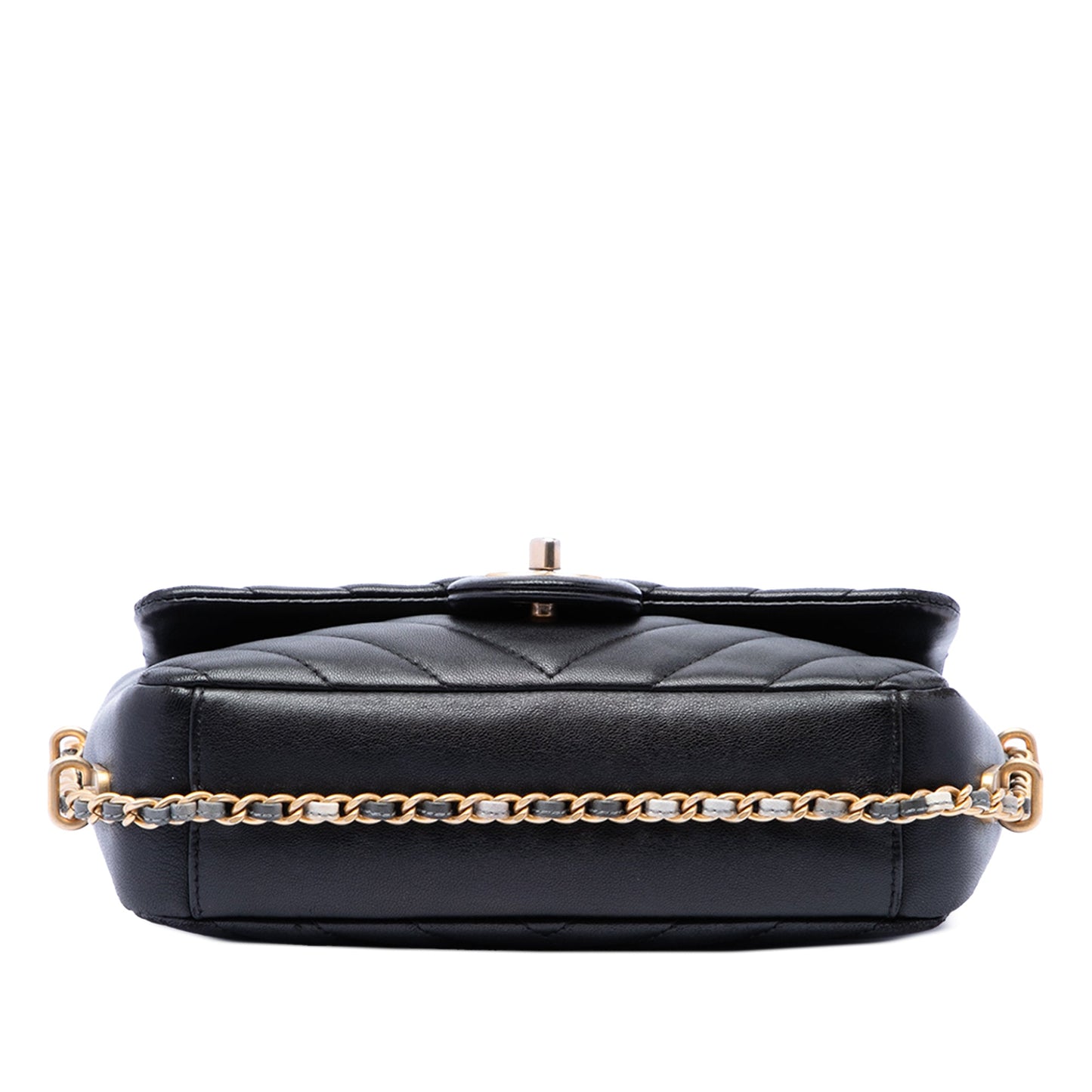 Chanel Mini Rectangular Chevron Lambskin Chain Around Flap