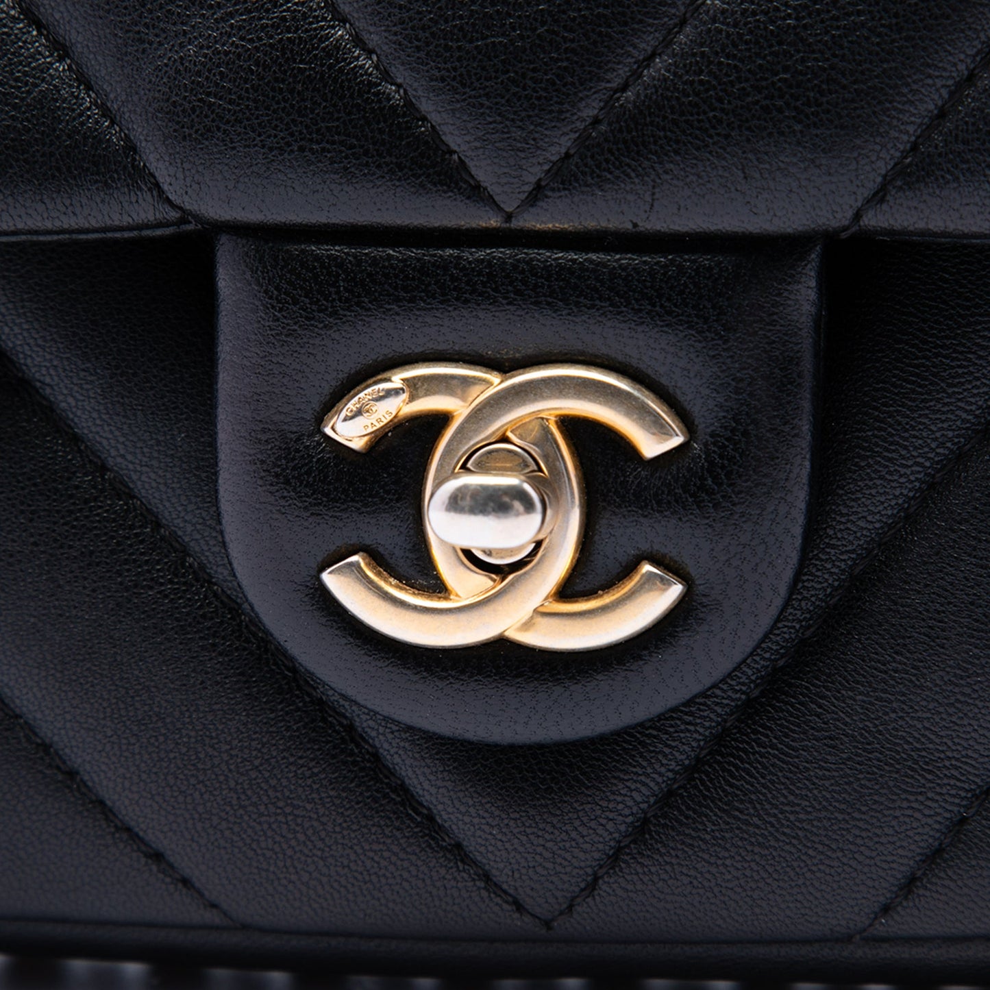 Chanel Mini Rectangular Chevron Lambskin Chain Around Flap