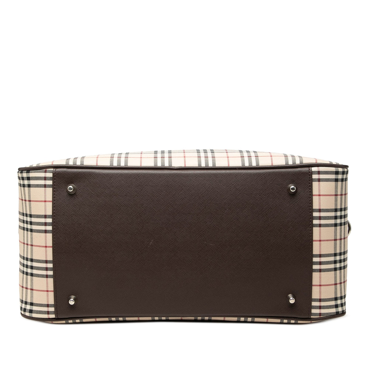 Burberry House Check Canvas Boston Bag — Beige