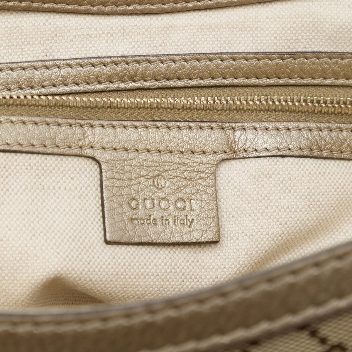 Gucci GG Canvas Bella Flap Satchel — Beige