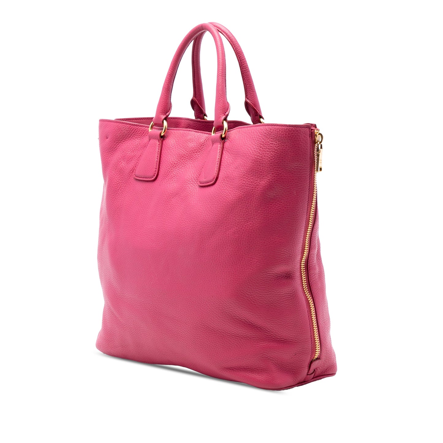 Prada Vitello Daino Side Zip Open Convertible Tote