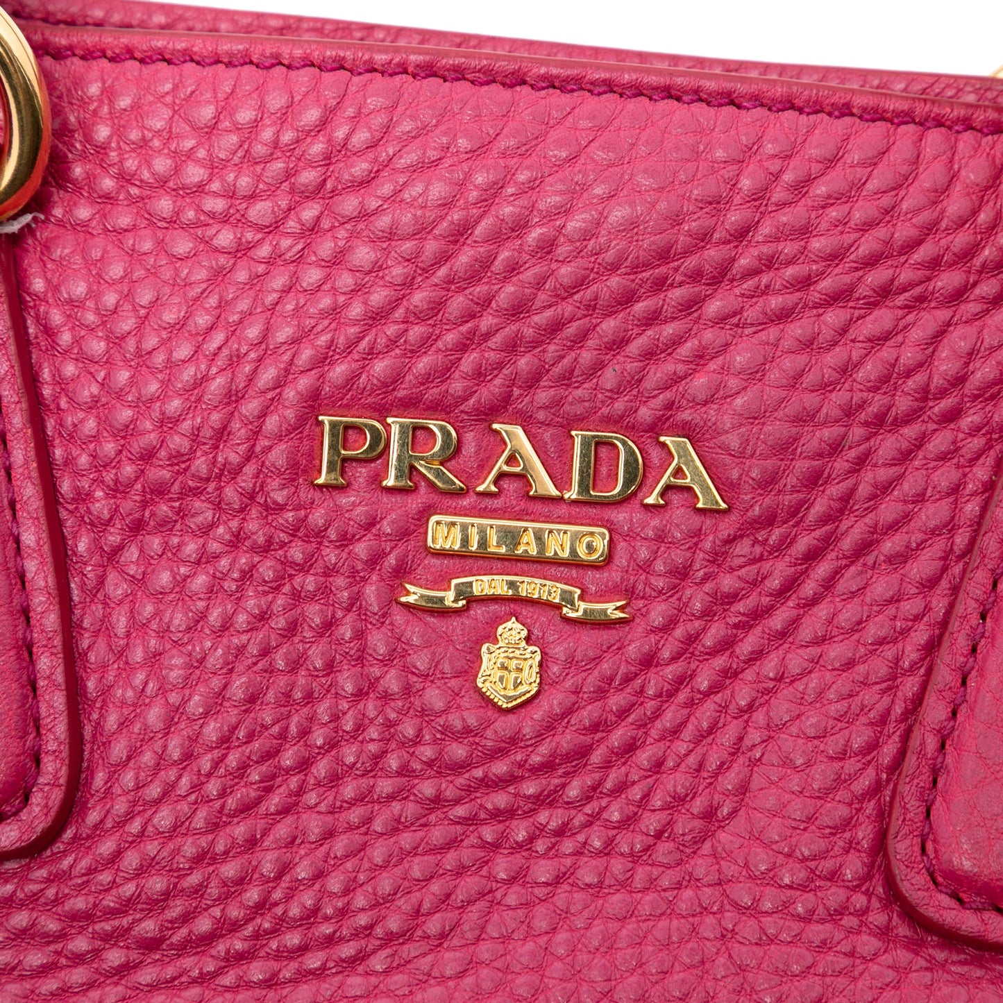 Prada Vitello Daino Side Zip Open Convertible Tote