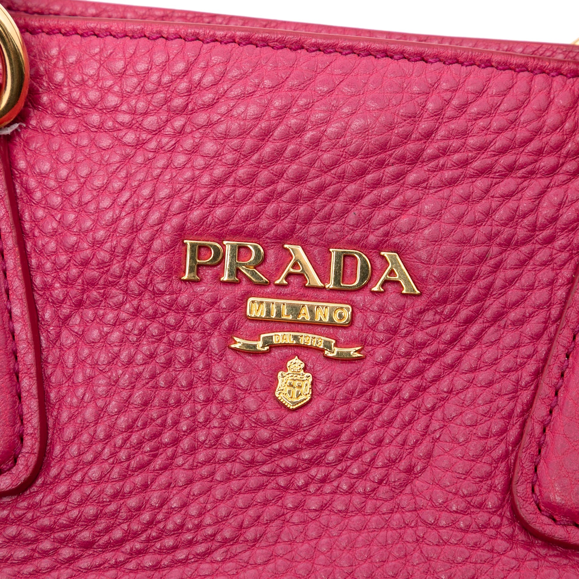 Prada Vitello Daino Side Zip Open Convertible Tote