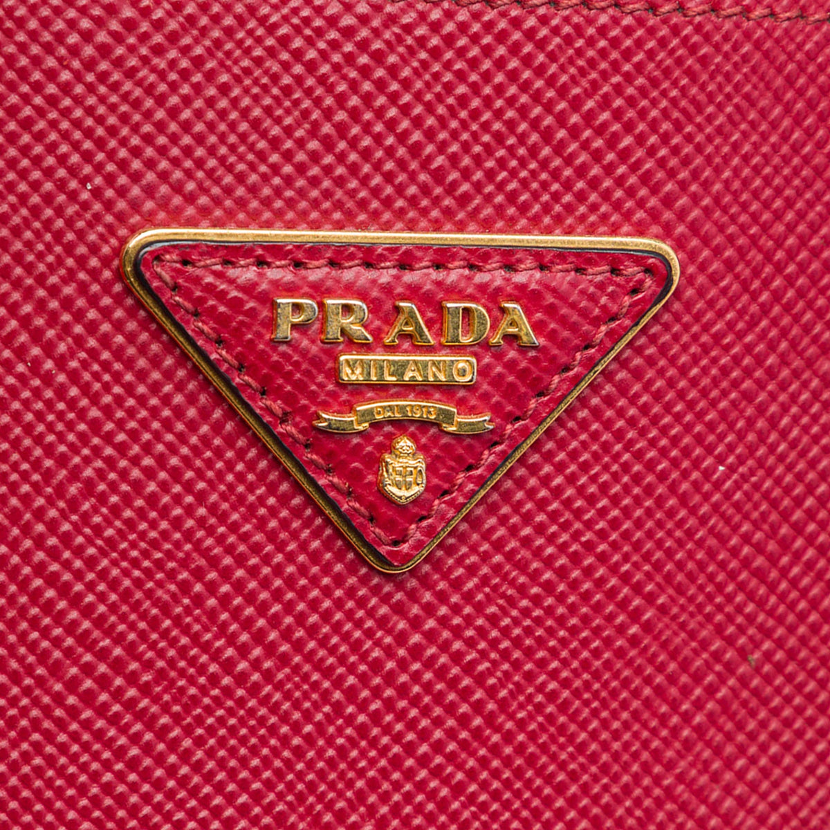 Prada Large Saffiano Cuir Double Satchel — Red