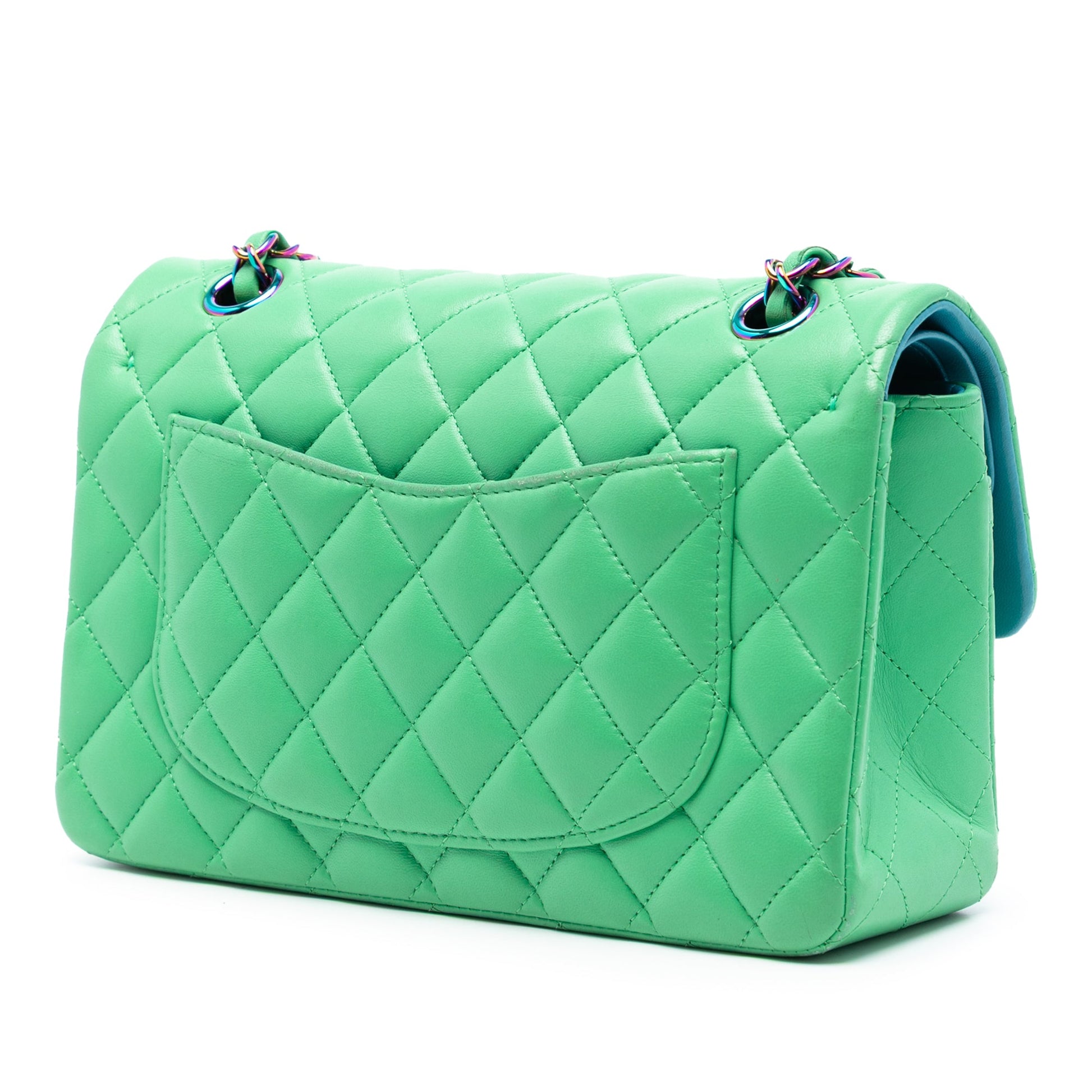 Chanel Small Classic Lambskin Rainbow Hardware Double Flap