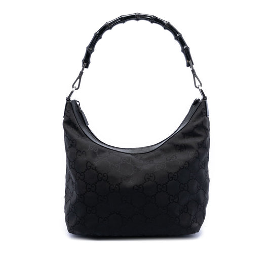 Gucci GG Nylon Bamboo Shoulder Bag