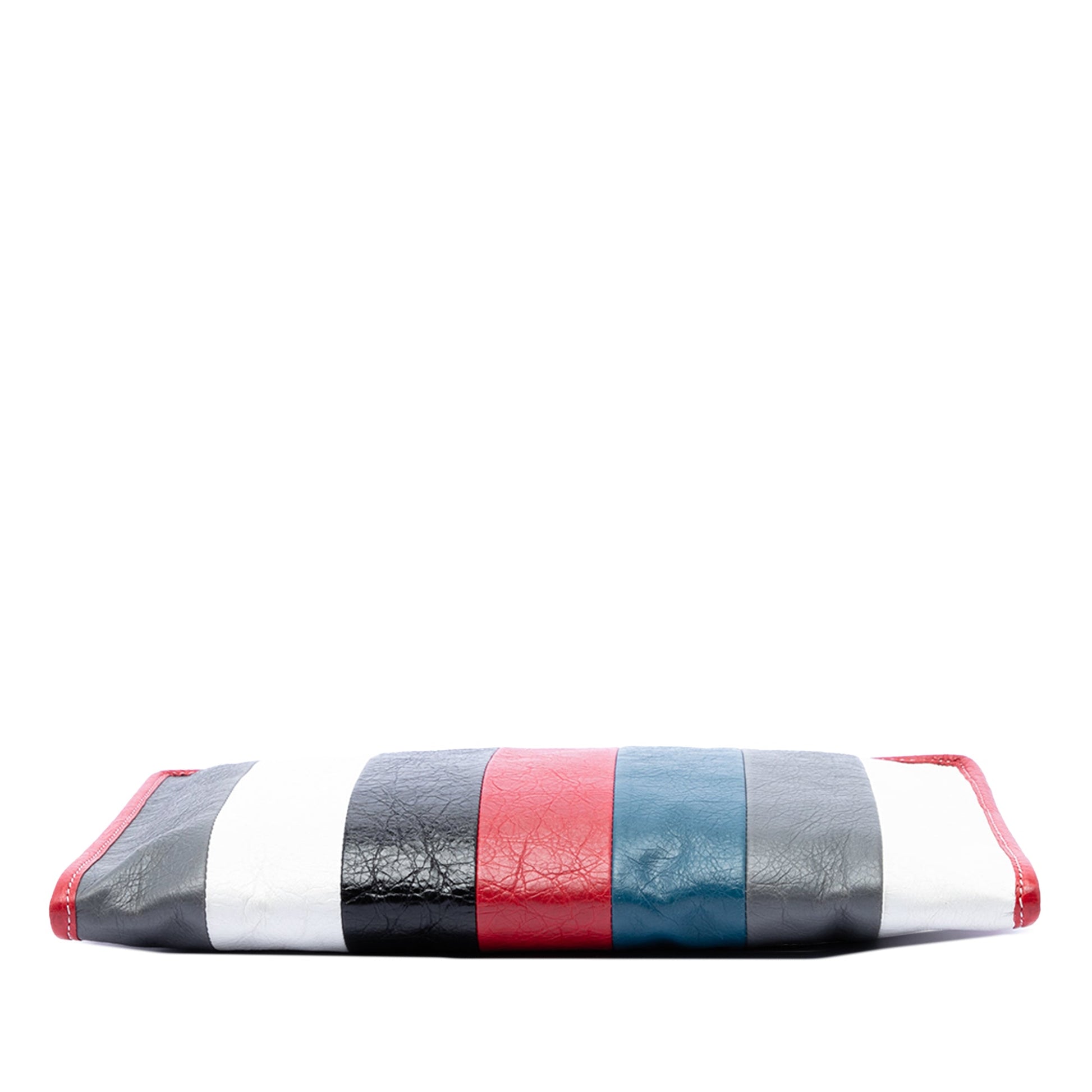 Balenciaga Lambskin Striped Bazar Clutch