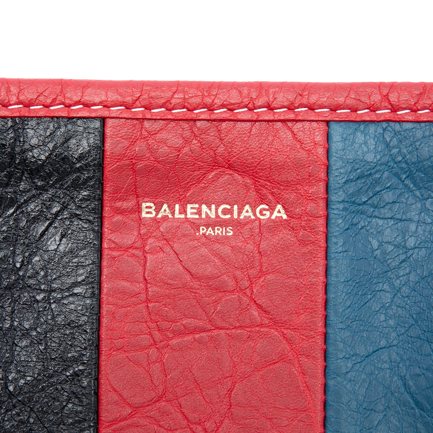 Balenciaga Lambskin Striped Bazar Clutch