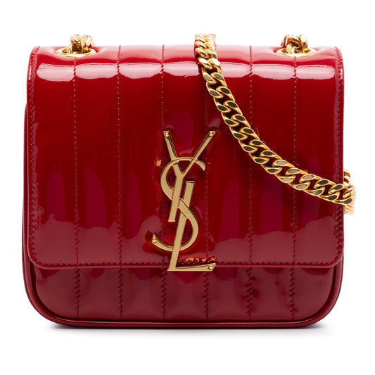 Saint Laurent Small Patent Monogram Vicky Chain Bag
