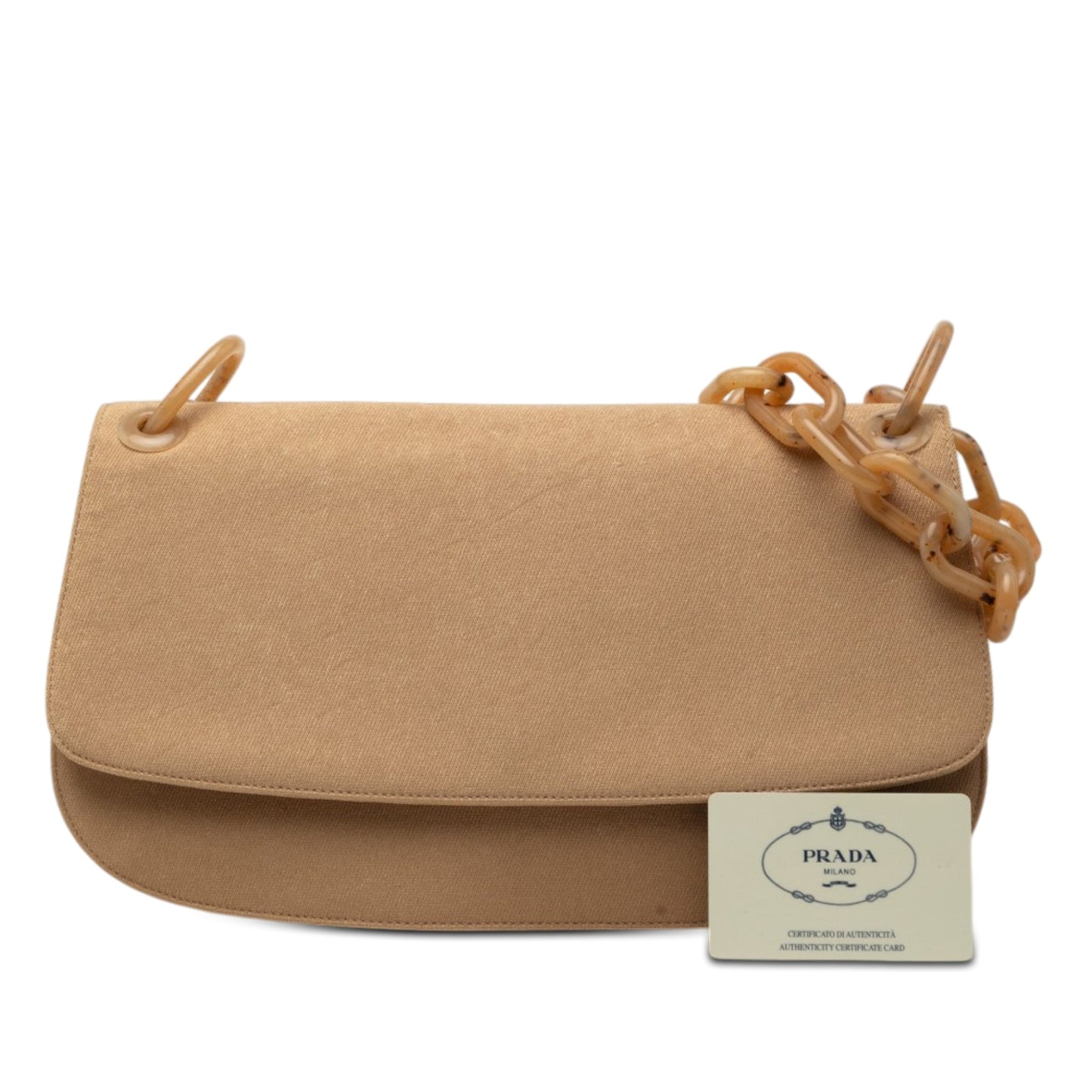 Prada Canvas Resin Chain Shoulder Bag