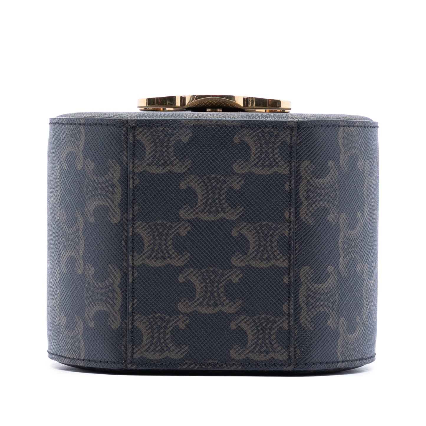 Celine Triomphe Coated Canvas Round Box Handbag