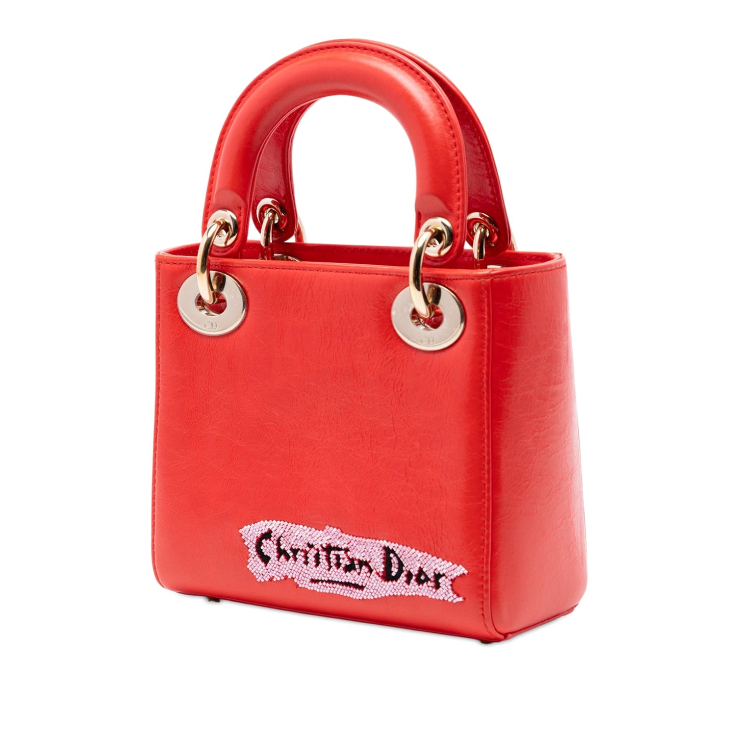Dior Mini Calfskin Beaded Lady Dior