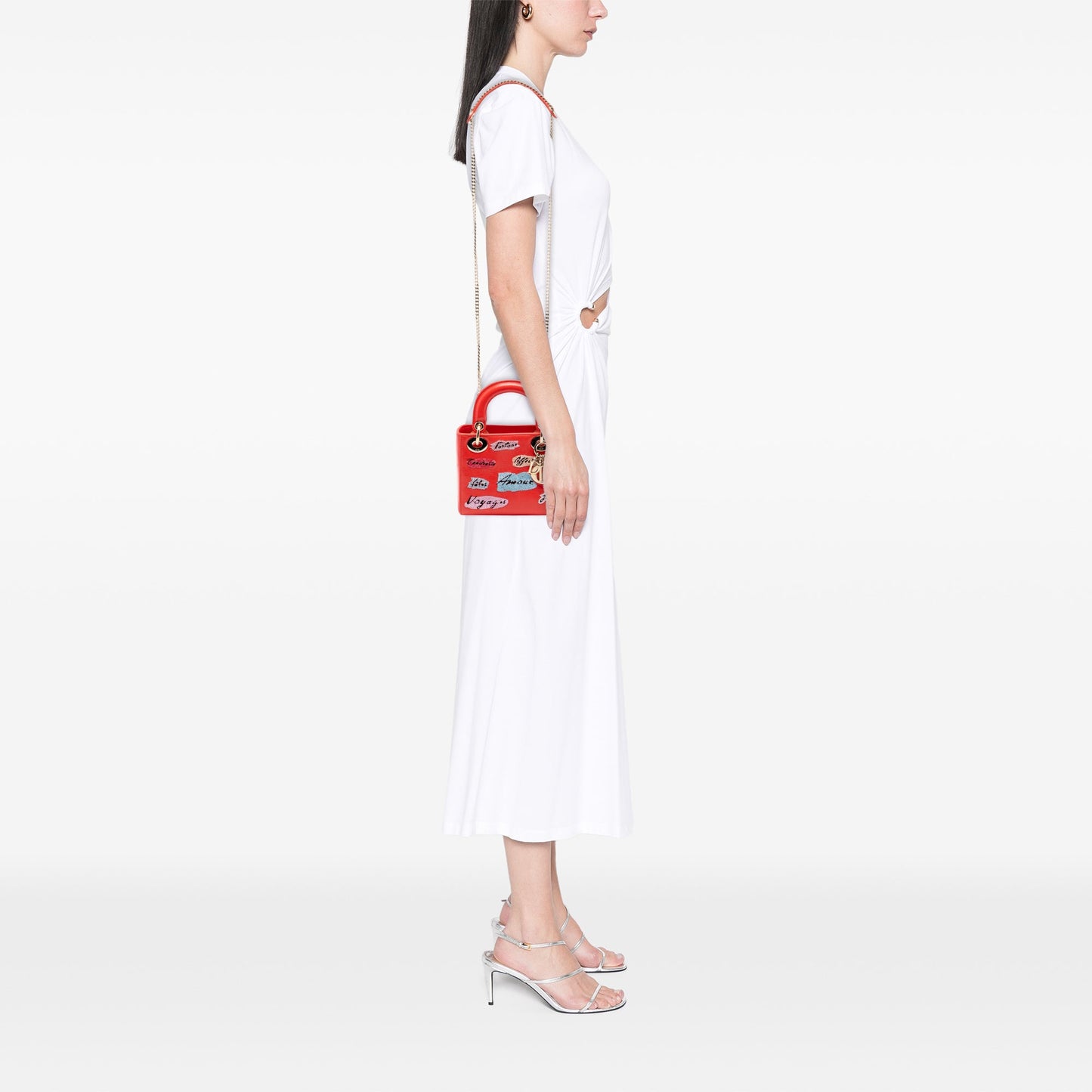 Dior Mini Calfskin Beaded Lady Dior