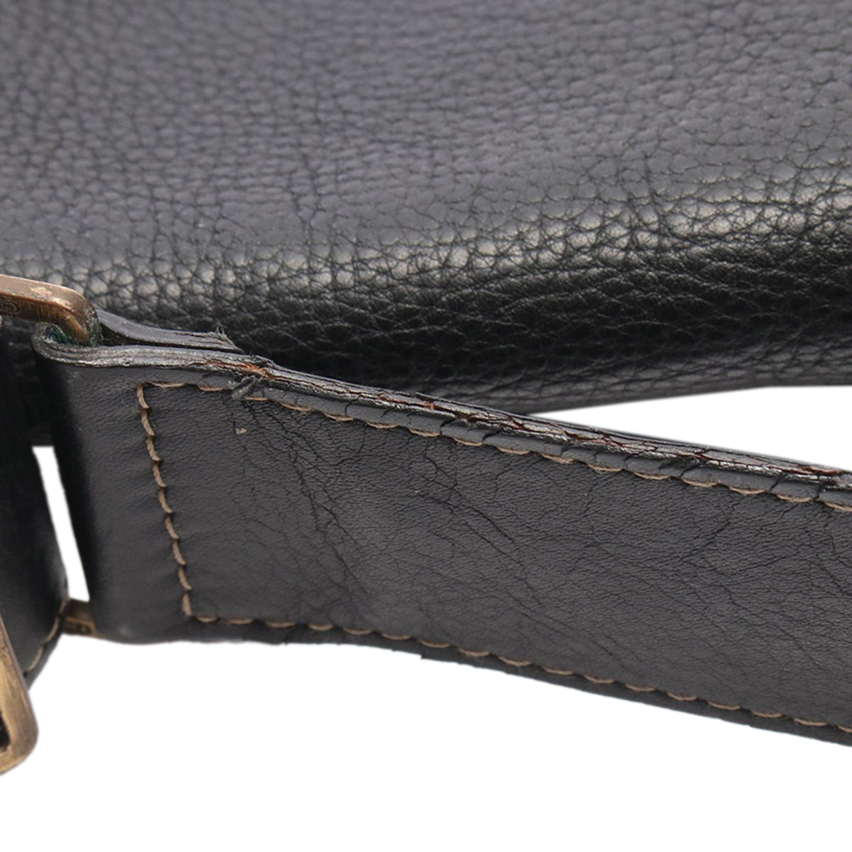 Dior Leather Baudrier Saddle Bag — Black