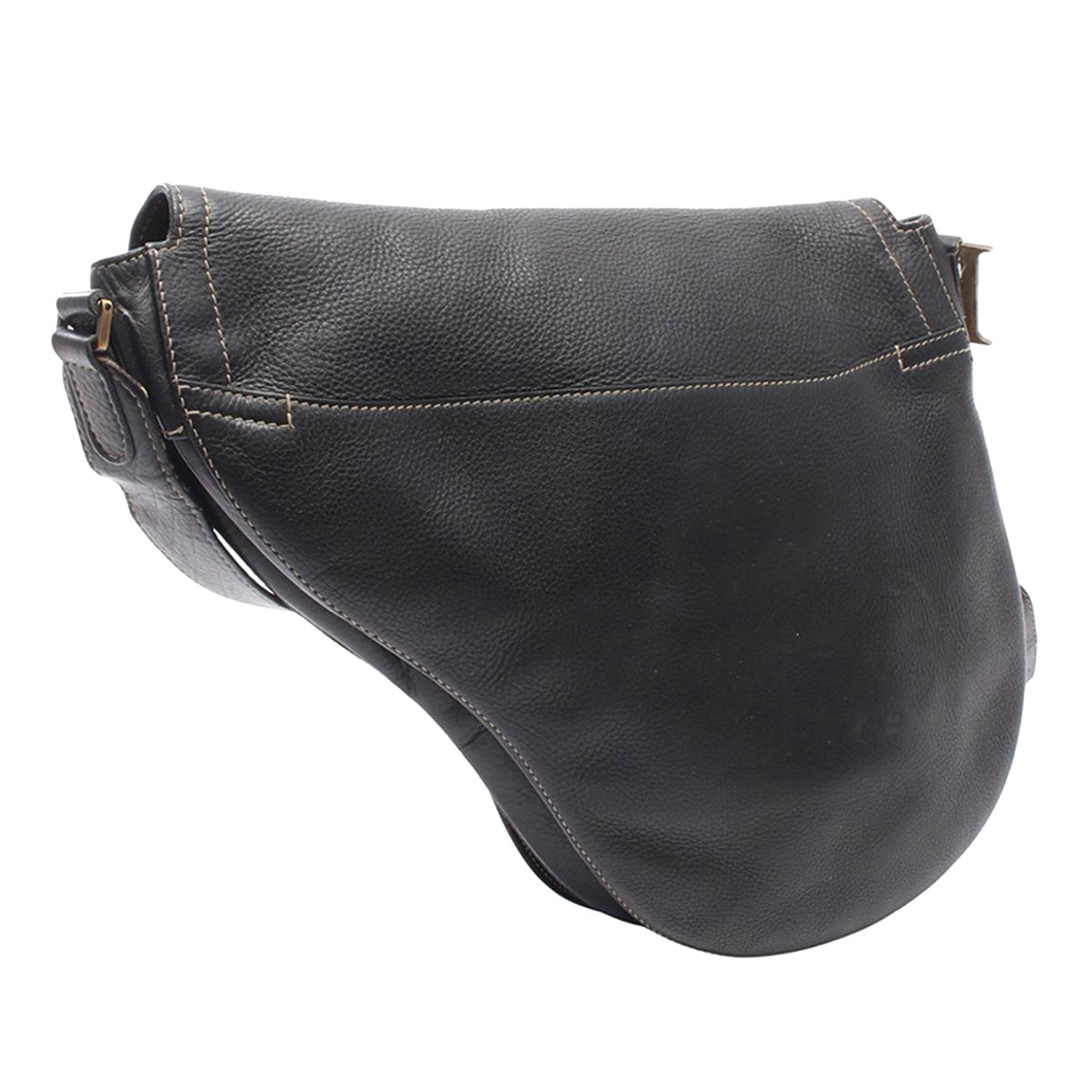 Dior Leather Baudrier Saddle Bag — Black