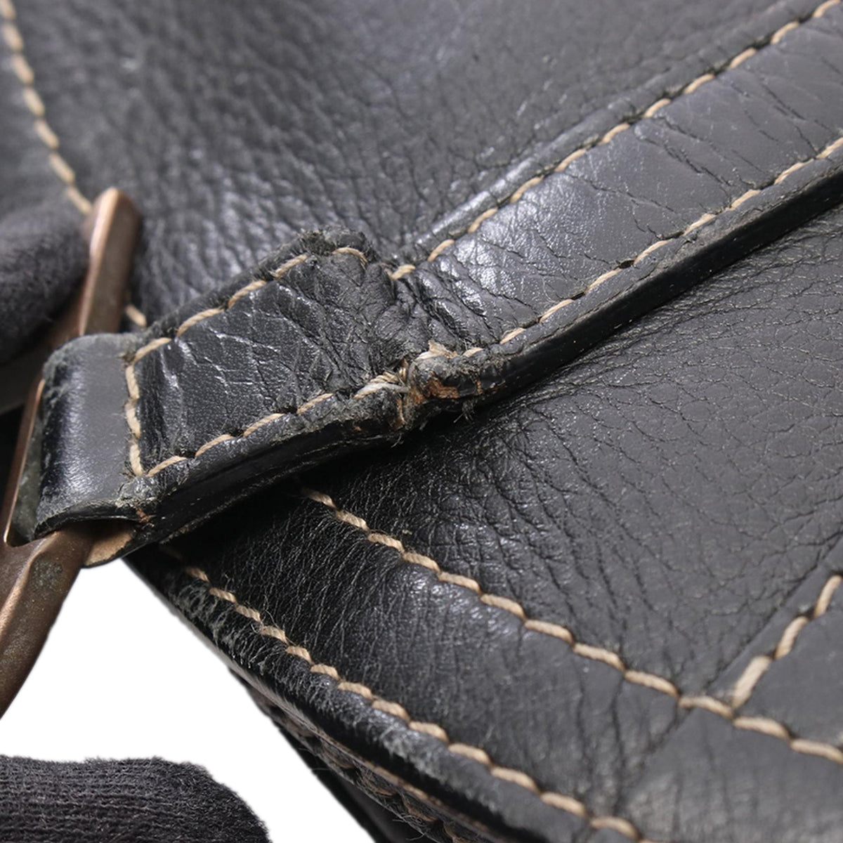 Dior Leather Baudrier Saddle Bag — Black