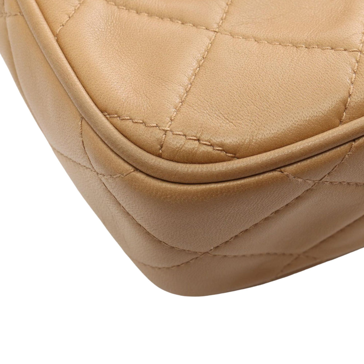 Chanel CC Quilted Lambskin Tassel Camera Bag — Beige