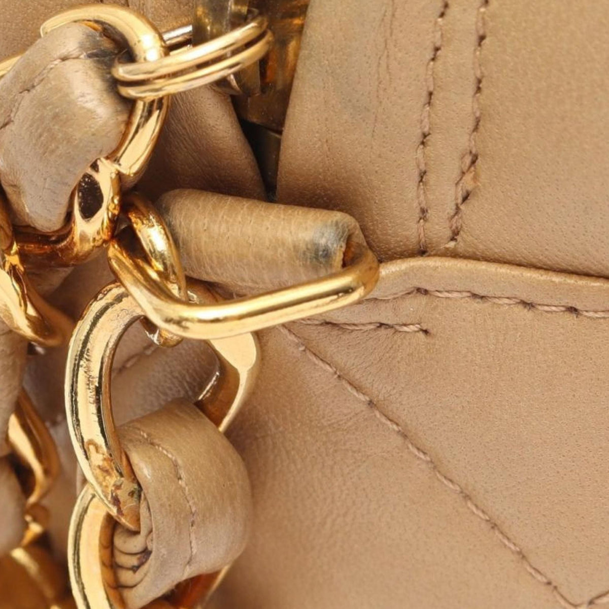 Chanel CC Quilted Lambskin Tassel Camera Bag — Beige