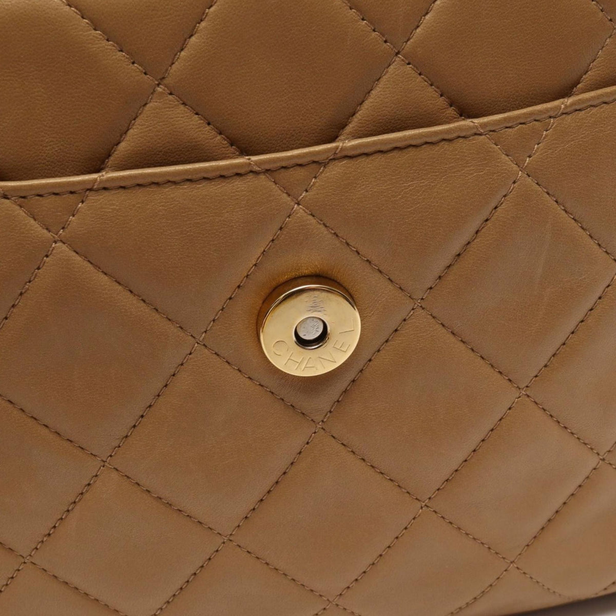 Chanel CC Quilted Lambskin Tassel Camera Bag — Beige