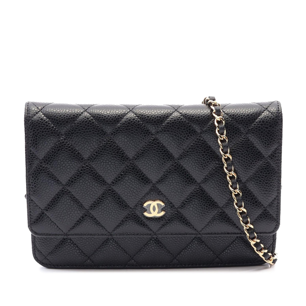 Chanel CC Quilted Caviar Wallet on Chain