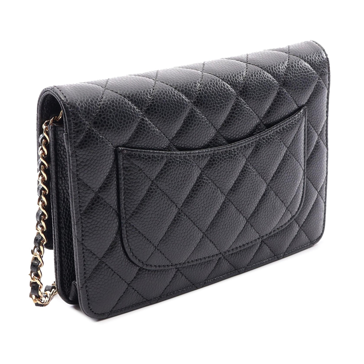 Chanel CC Quilted Caviar Wallet on Chain