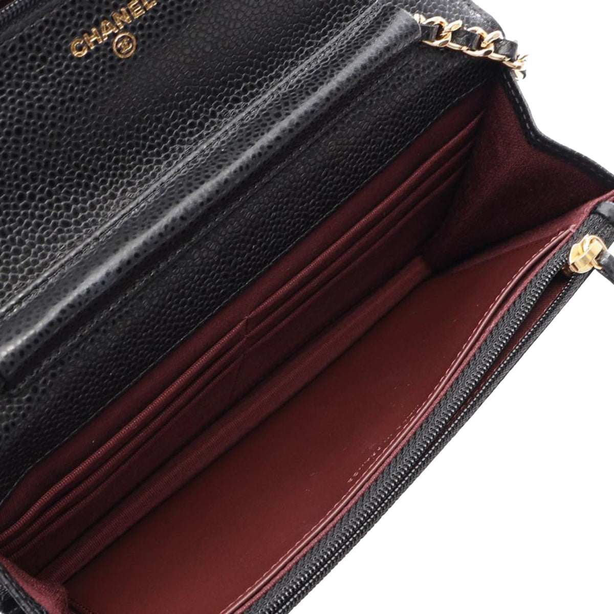 Chanel CC Quilted Caviar Wallet on Chain