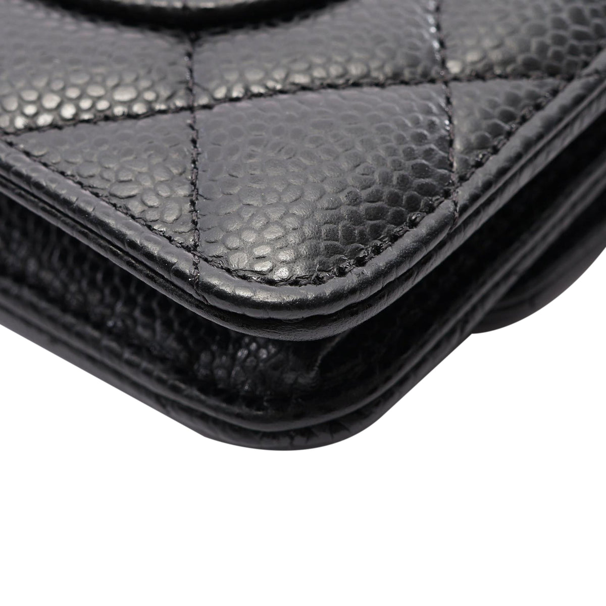 Chanel CC Quilted Caviar Wallet on Chain