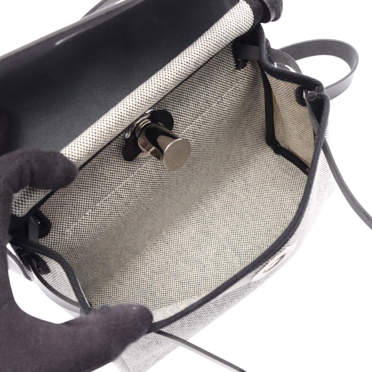 Hermès Military Toile and Vache Hunter Herbag Zip 20