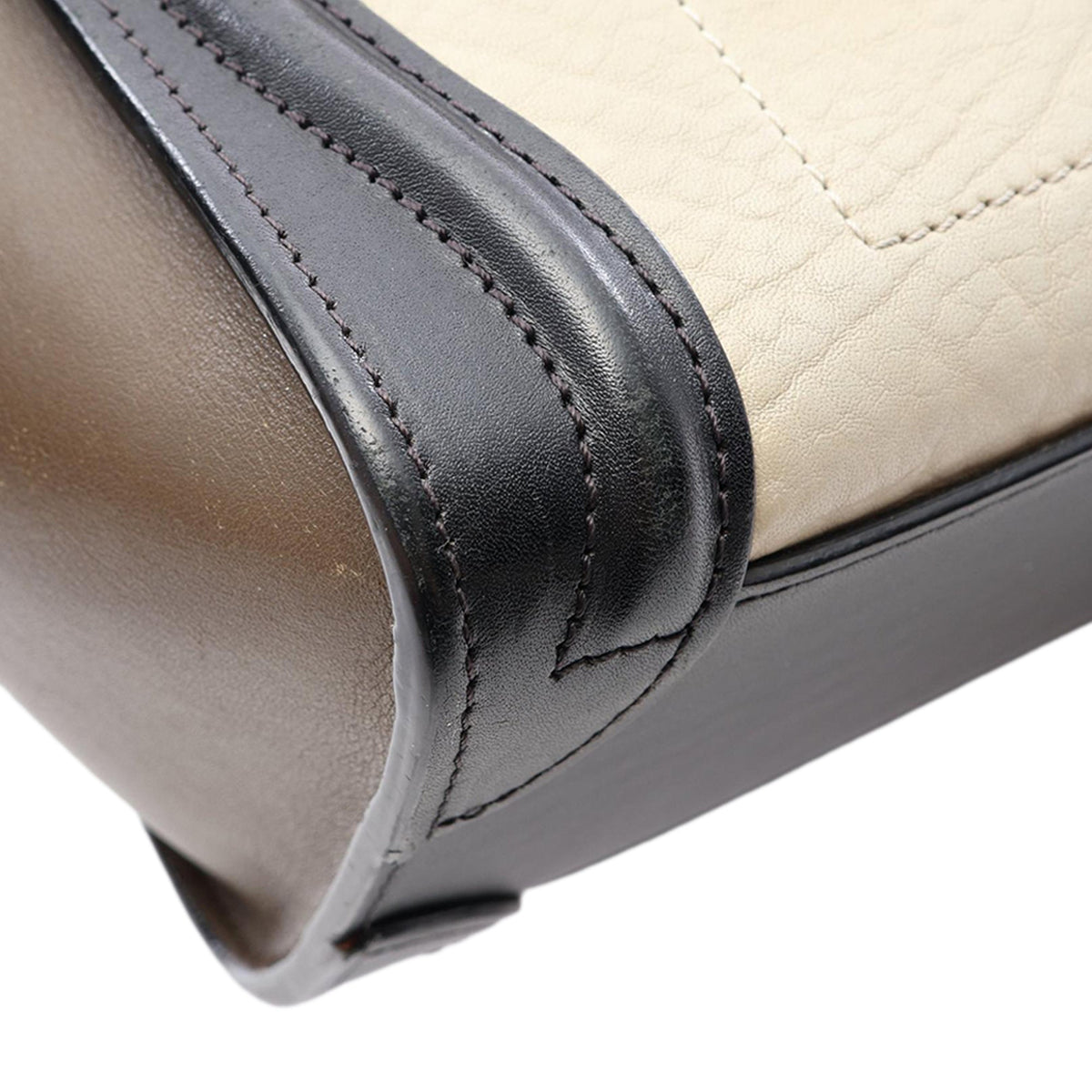 Celine Nano Tricolor Leather Luggage Tote — Brown