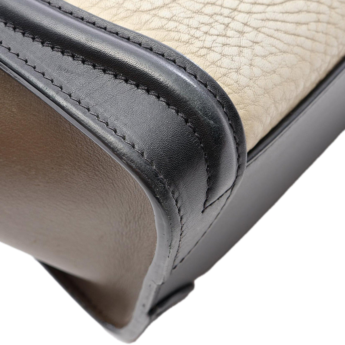 Celine Nano Tricolor Leather Luggage Tote — Brown