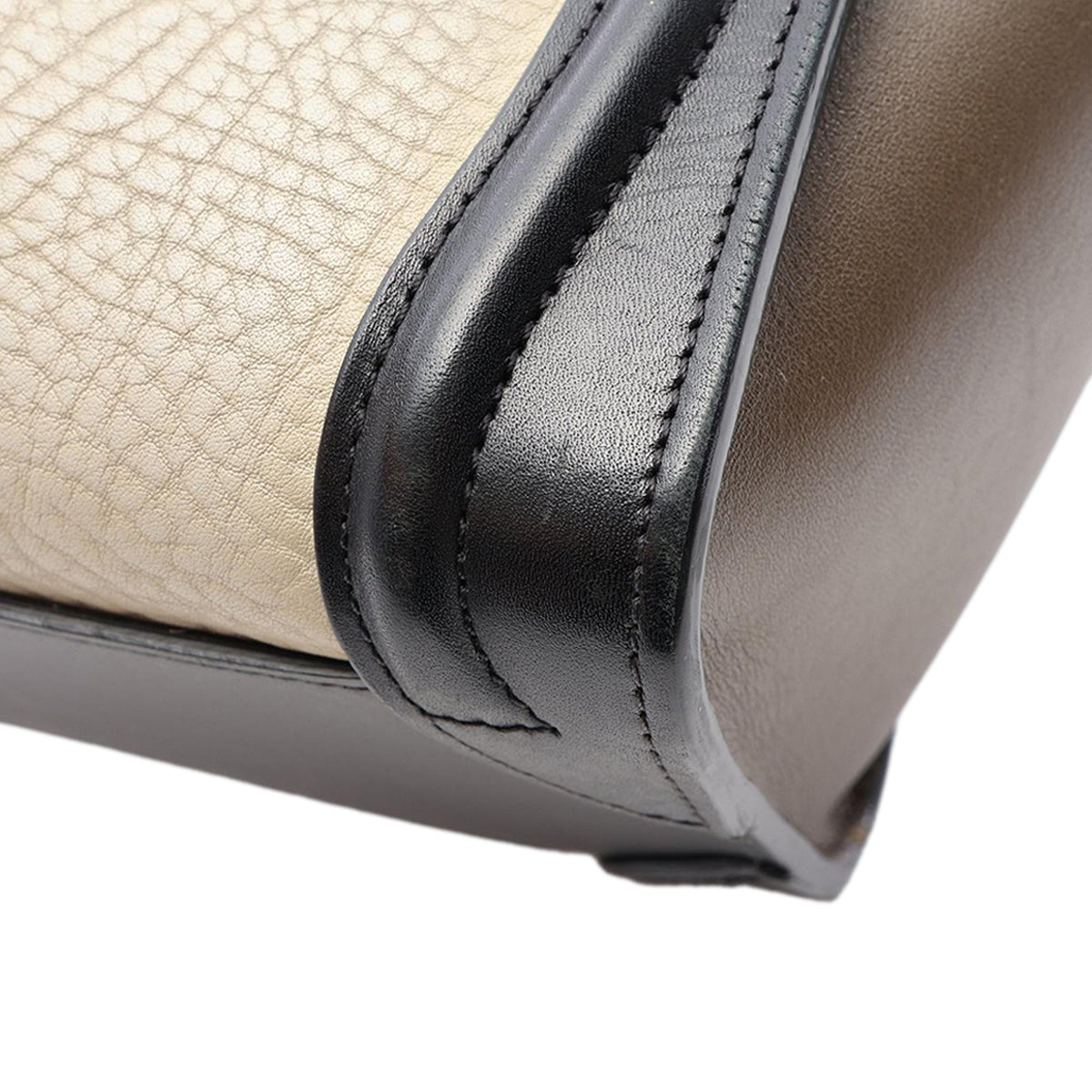 Celine Nano Tricolor Leather Luggage Tote — Brown