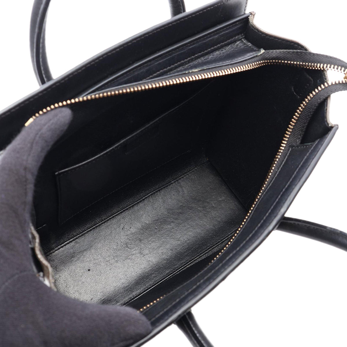 Celine Nano Tricolor Leather Luggage Tote — Brown