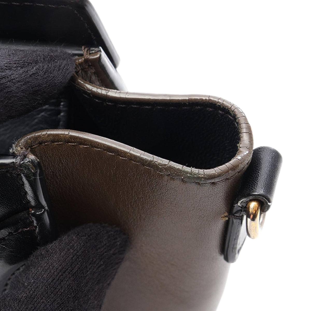 Celine Nano Tricolor Leather Luggage Tote — Brown