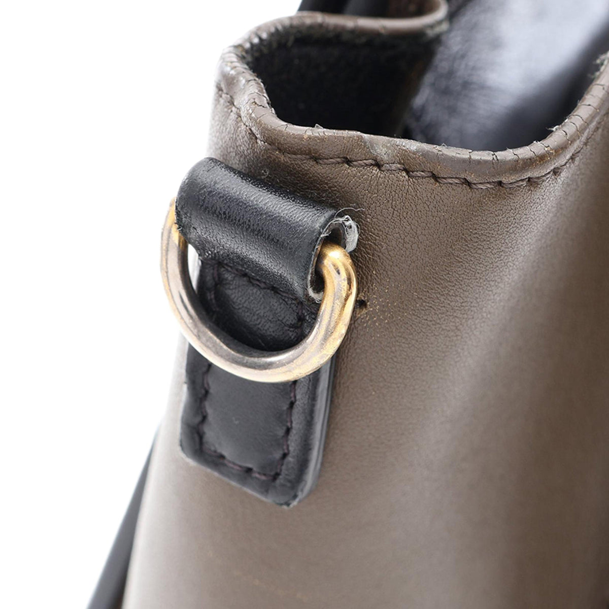 Celine Nano Tricolor Leather Luggage Tote — Brown