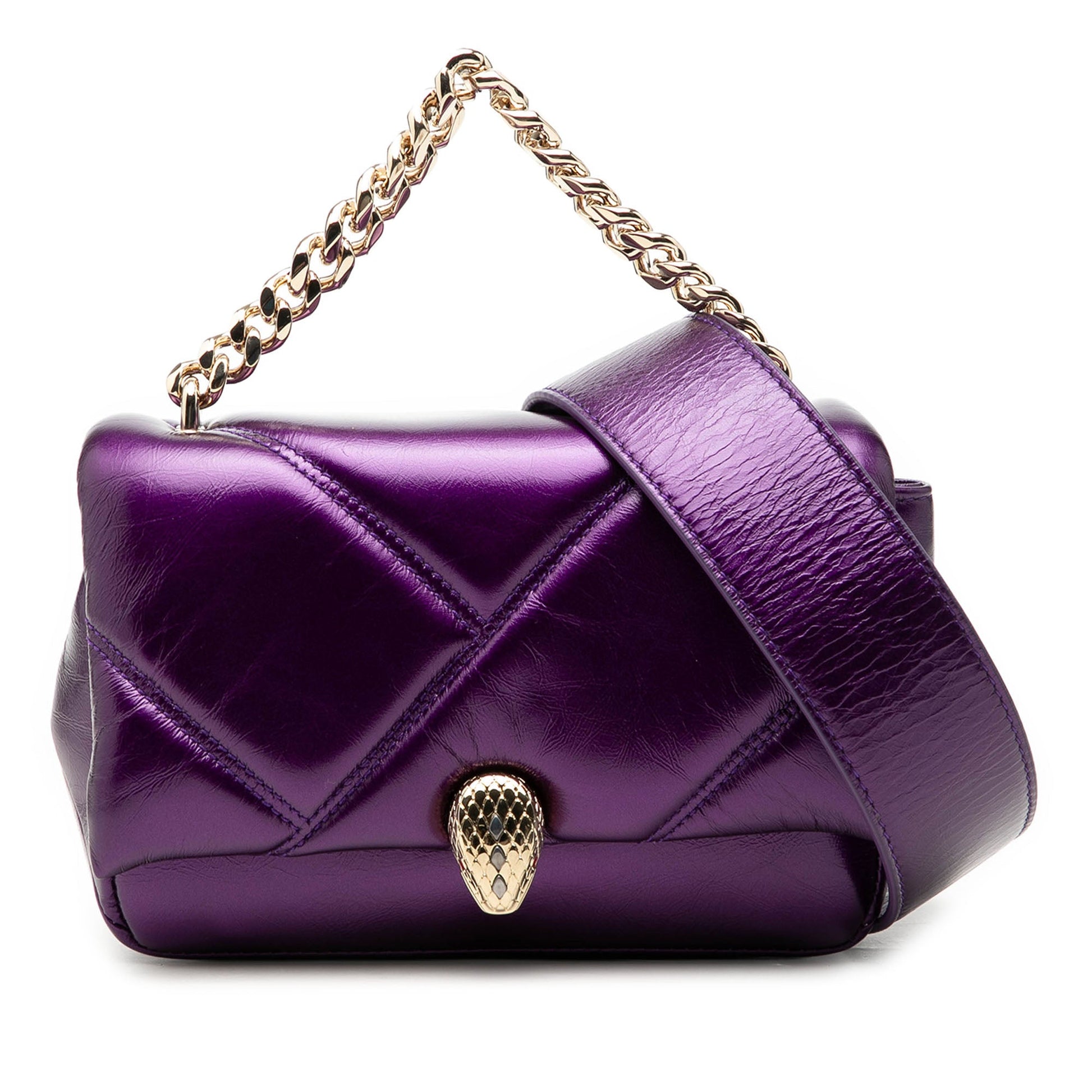 Bvlgari Mini Metallic Leather Maxi Serpenti Cabochon Satchel