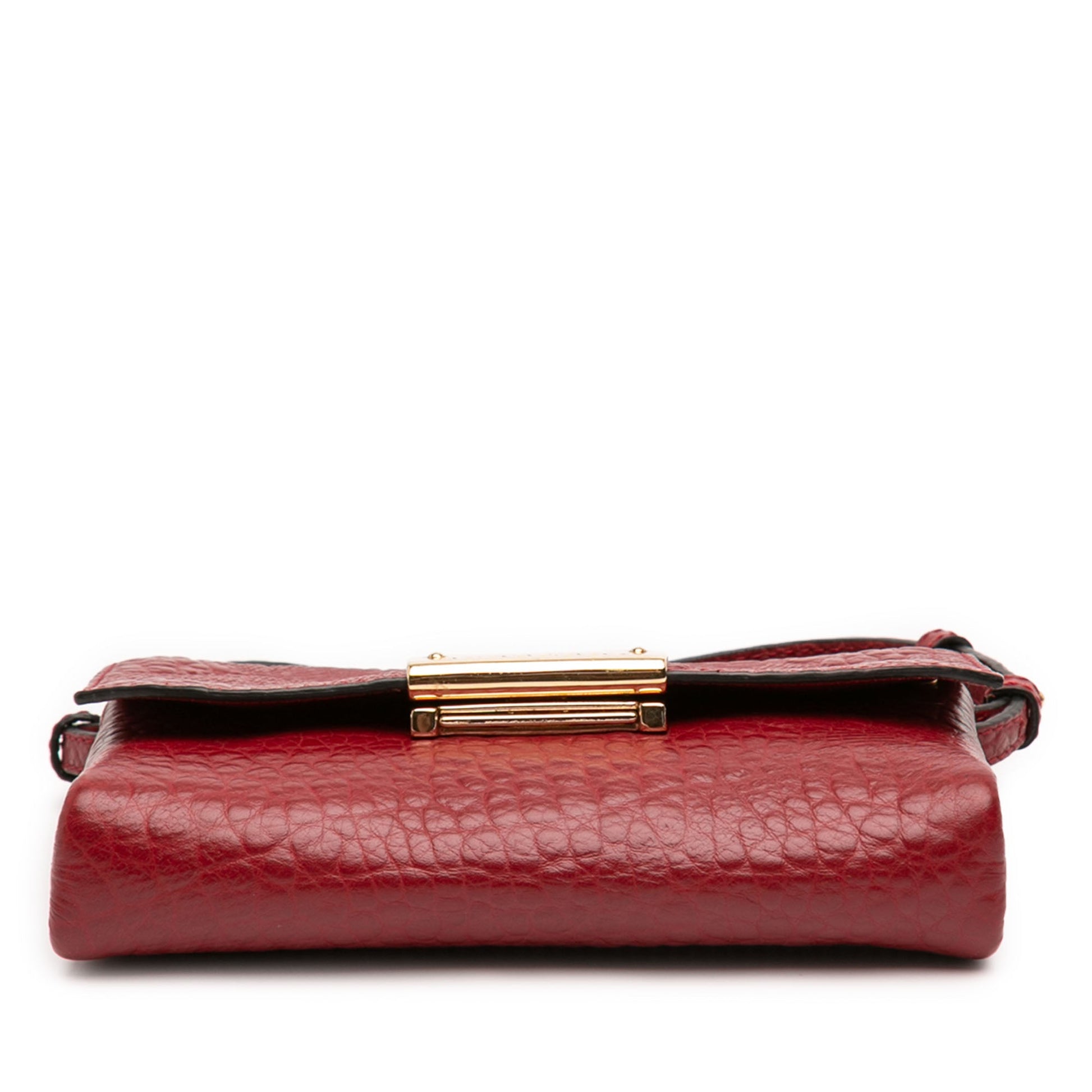 Burberry Embossed Grain Check Leather Langley Crossbody