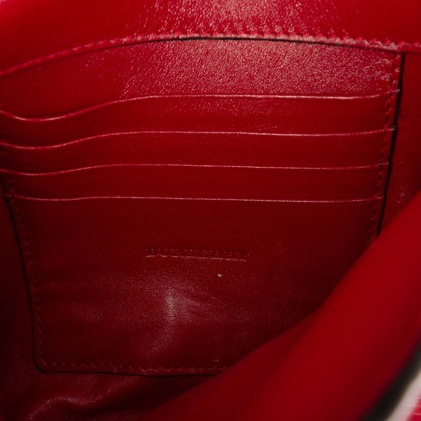 Burberry Embossed Grain Check Leather Langley Crossbody