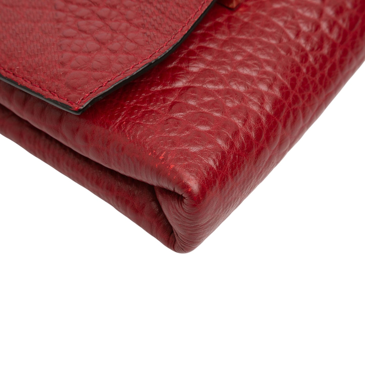 Burberry Embossed Grain Check Leather Langley Crossbody