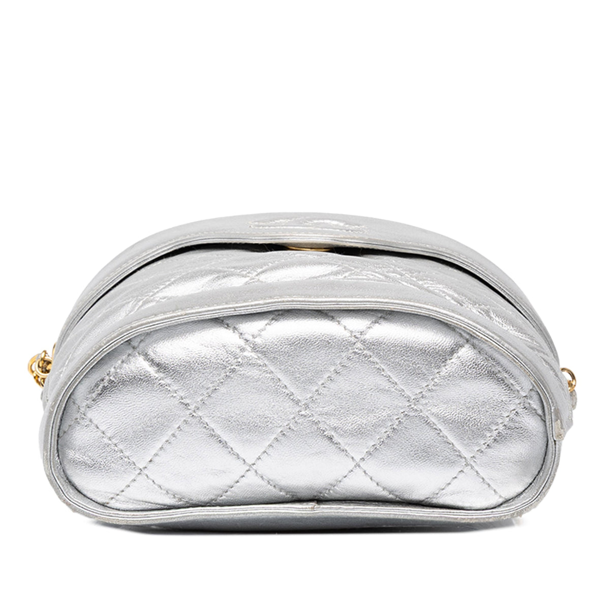 Chanel CC Quilted Metallic Lambskin Tassel Binocular Bag — Silver