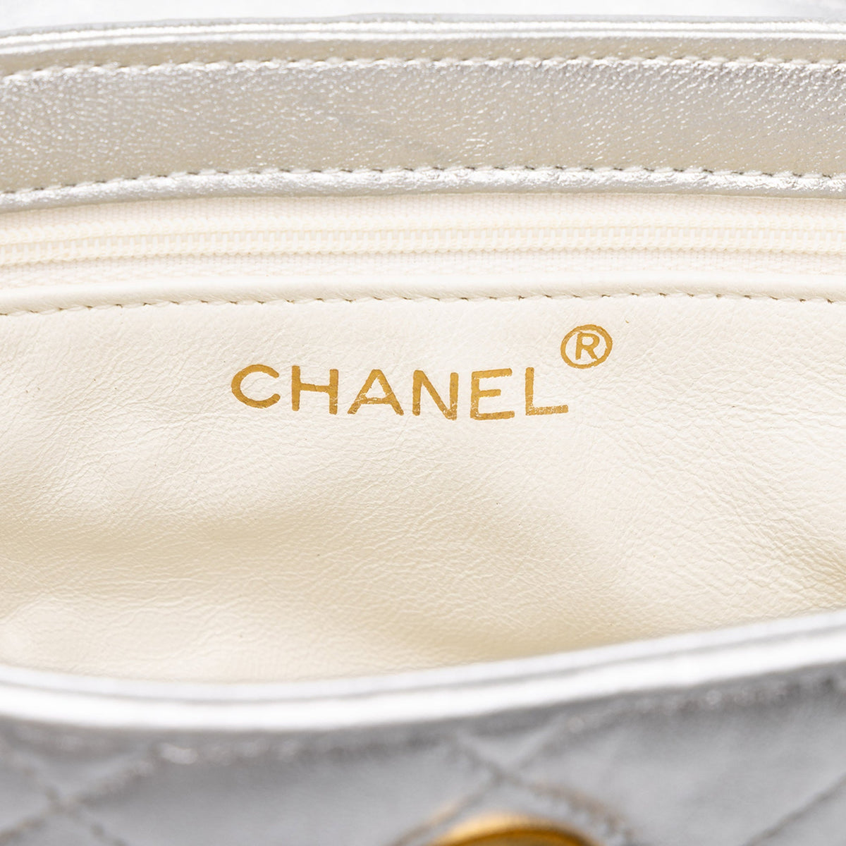 Chanel CC Quilted Metallic Lambskin Tassel Binocular Bag — Silver